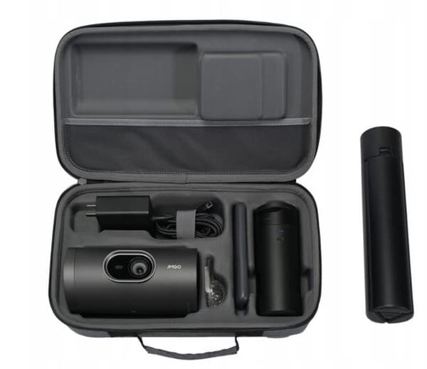 JMGO PicoPlay+ LED-projektor + stativ med powerbank-etui, sort
