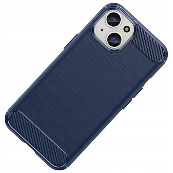 Flexibelt kolfiberskal med kolfibermönster för iPhone 15 - Blå