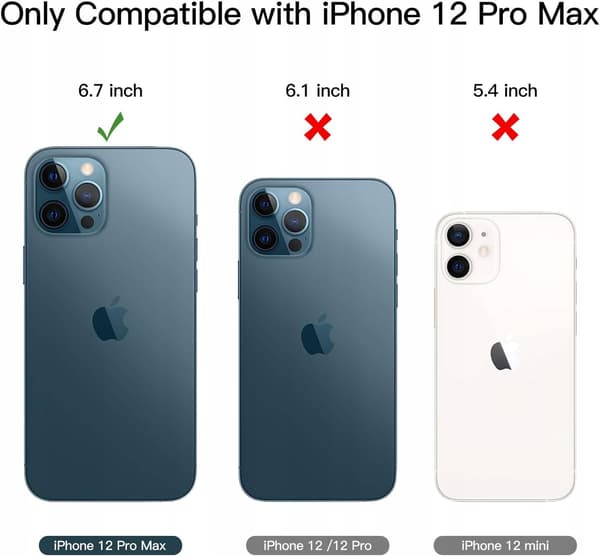 FODRAL TILL APPLE IPHONE 12 PRO MAX SVART TRANSPARENT BAKSIDA