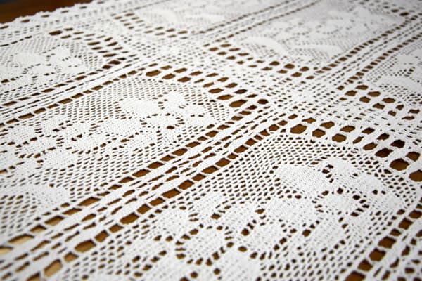 Spets Kvadratisk Duk Vit 85x85 Vit Virkad KVADRATISK BOHO