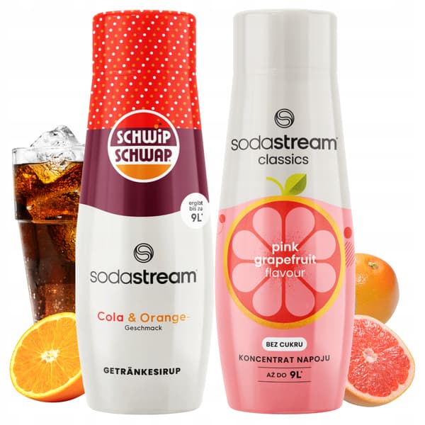 2x Sodastream Shwip Shwap Cola Appelsin + Grapefrugtsirup