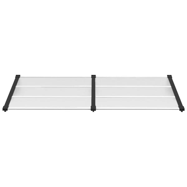 vidaXL dørmarkise sort og transparent 199x90 cm polycarbonat