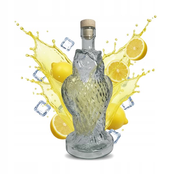 Glasflaska Owl 500ml Karaff för likörer Presentlikör Vin