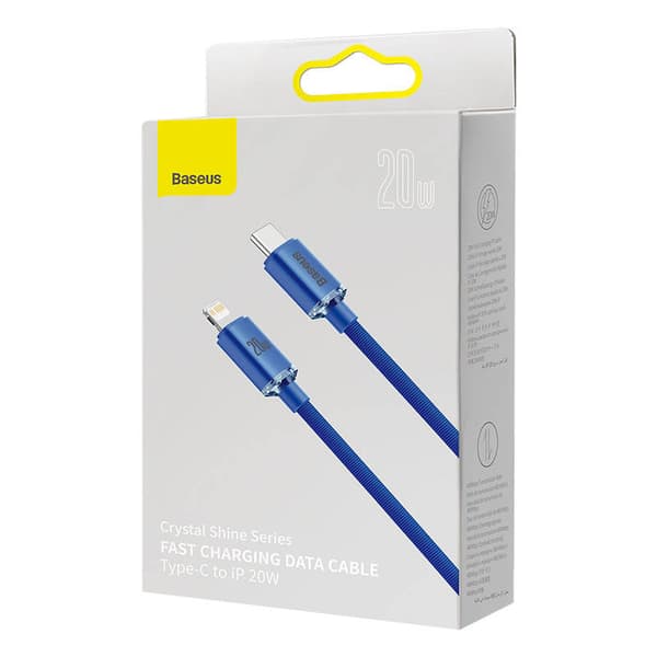 Baseus Crystal Shine USB-C til Lightning-kabel, 20W, PD, 2m (blå)