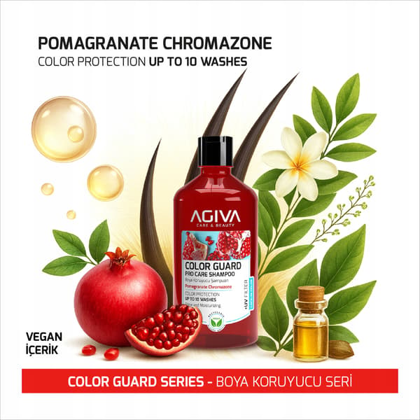 Agiva - shampoo til farvet hår med granatæble 400 ml