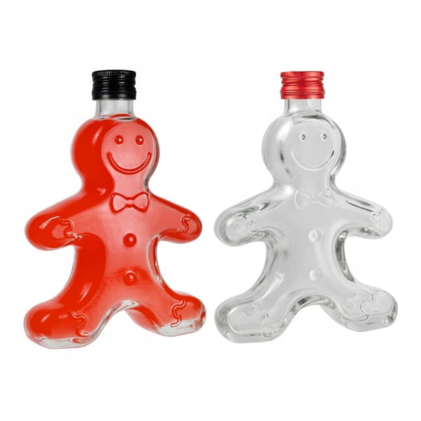 5x Flaska Kakor 250 ml JULKLAPP Likörer GLASFLASKOR PEPPARKAKA