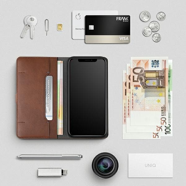 UNIQ bokfodral Journa iPhone 12/12 Pro6,1 grå/mörkgrå