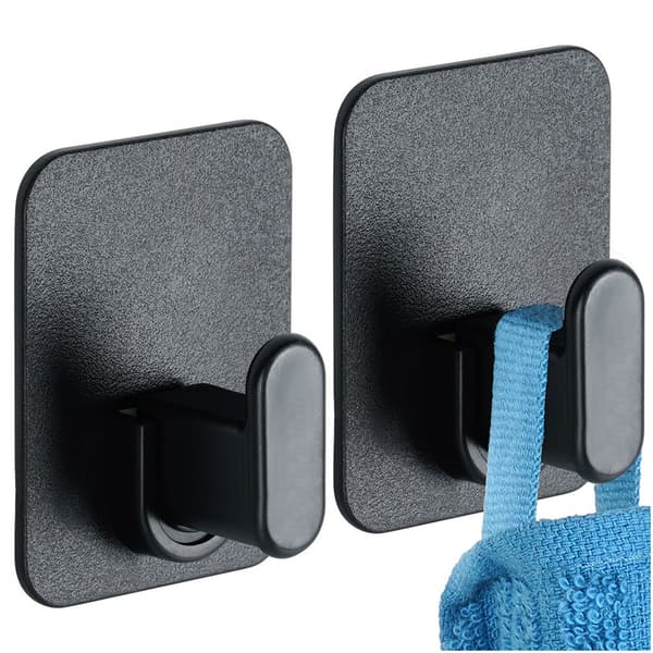 Selvklæbende krog sort 5x6,5 cm 2 stk.
