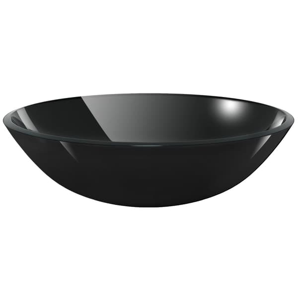 vidaXL håndvask i hærdet glas sort 42 cm