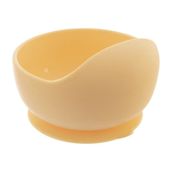 Barnsskål silikon med sugknopp gul 360 ml