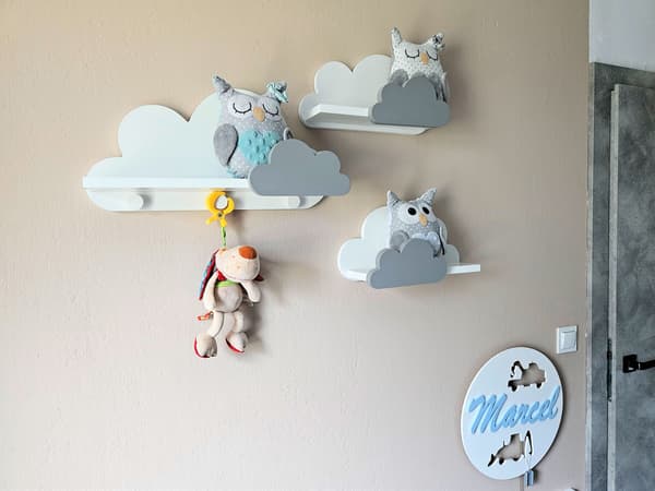 Cloud Shelves Set om 3 MOLI med galgar - Premium