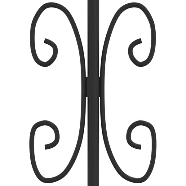 vidaXL spidshegn, sort, 115 cm, pulverlakeret stål