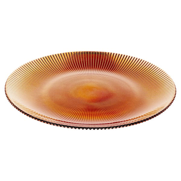 Flad glastallerken rav 28 cm