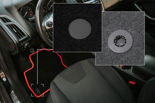 Velour måtter med rød kant til: Dacia Spring hatchback (2021-)