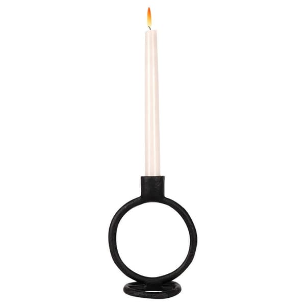Ljusstake aluminium svart 15 cm