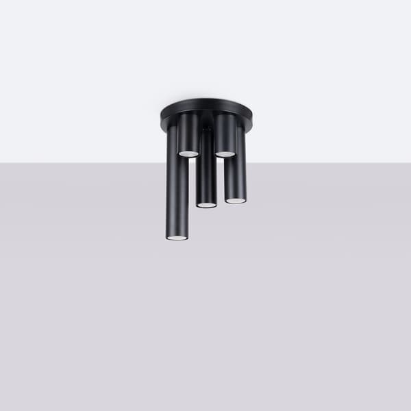 LOFTSLAMPE LAGOS 5 GU10 SORT SOLLUX SL.1467