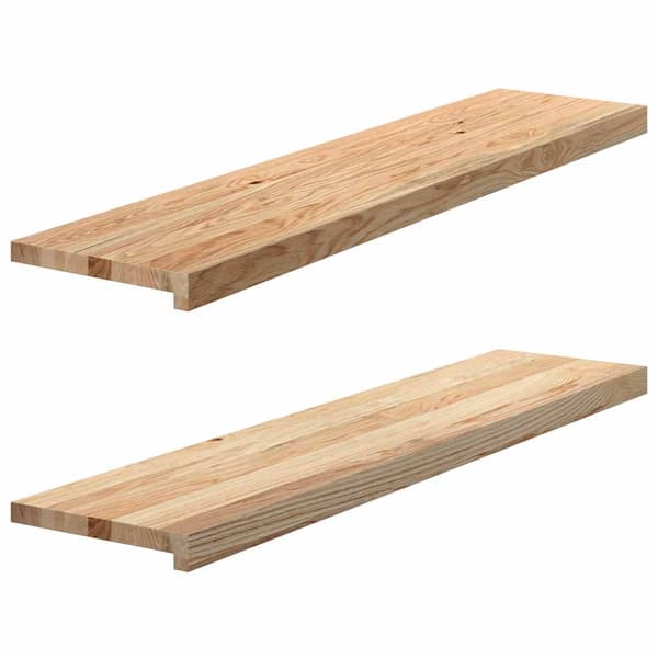 vidaXL trappetrin, 2 stk. ubehandlede, 110x25x2 cm massivt egetræ