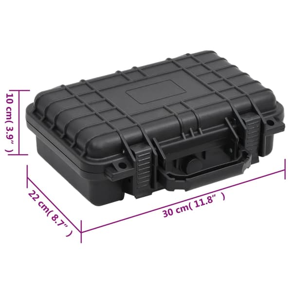 vidaXL Flightcase, svart, 30x22x10 cm, PP