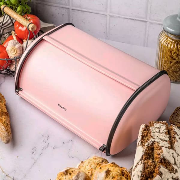 KINGHOFF KH-1756 TERÄKSINEN LEIPÄLAATIKKO, pinkki