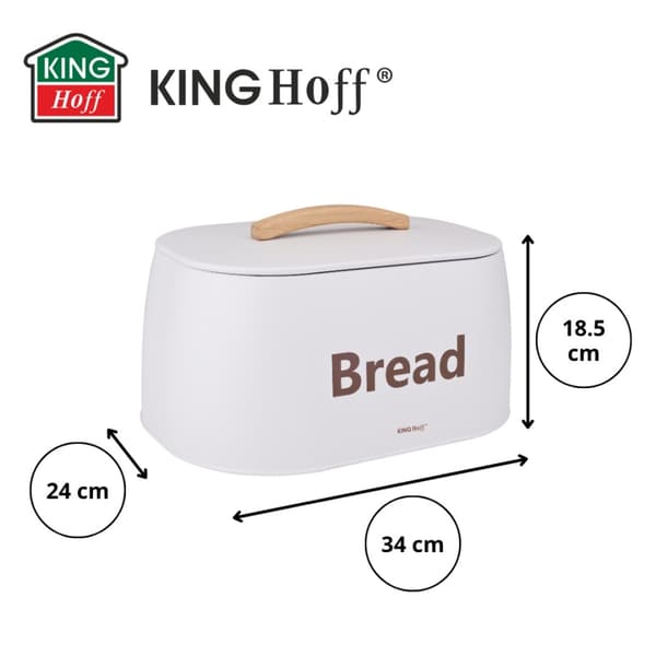 BRØDKASSE STÅLBEHOLDER TIL BRØD KINGHOFF KH-1947 HVID
