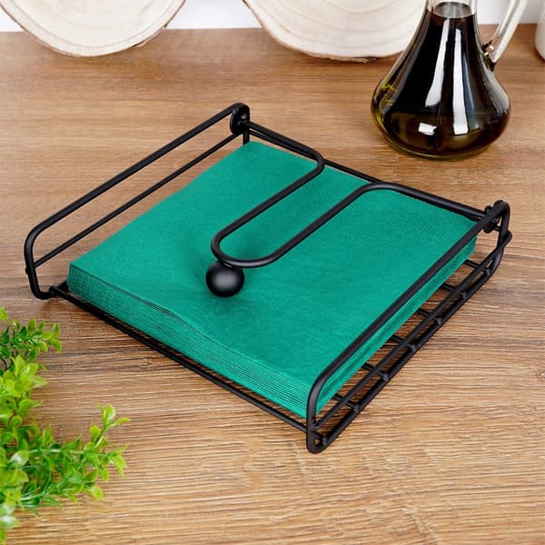 Serviet holder metal sort 19x19,5 cm