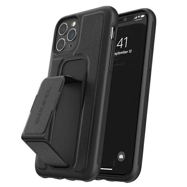 Diesel Grip-etui i læderlook til iPhone 12/12 Pro, sort/sort 42534