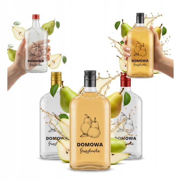 5x CLASSIC-flaskor 500 ml med HEMGJORD PÄRON- GRÖNSAKSTINKTIV 5-pack