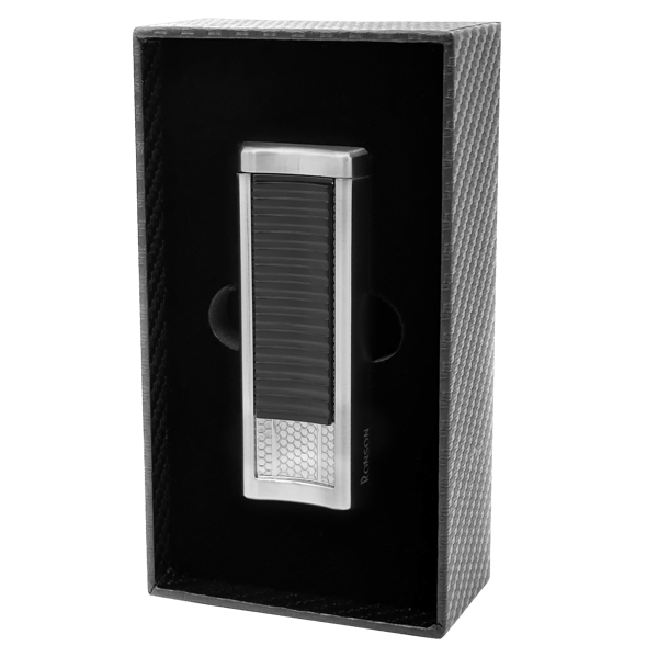 Ronson Passat Silver Black 2 JET Lighter med Cigarpuncher, Jet