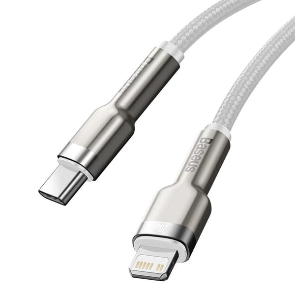 Baseus Cafule USB-C - Lightning -kaapeli, PD, 20W, 2m (valkoinen)