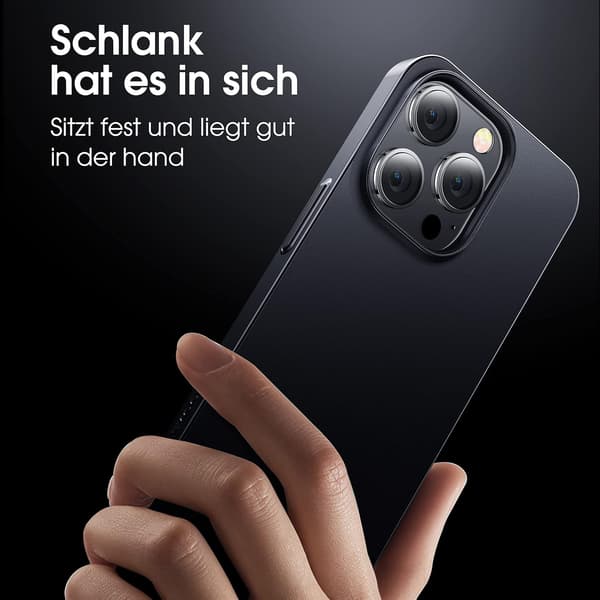 SKAL TILL APPLE IPHONE 14 PRO SVART SOLID + 2x HÄRDAT GLAS A2890 A2650