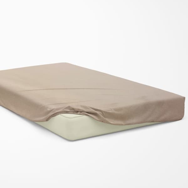 Ensfarvet Luksus lagen - beige 160x200 med elastik