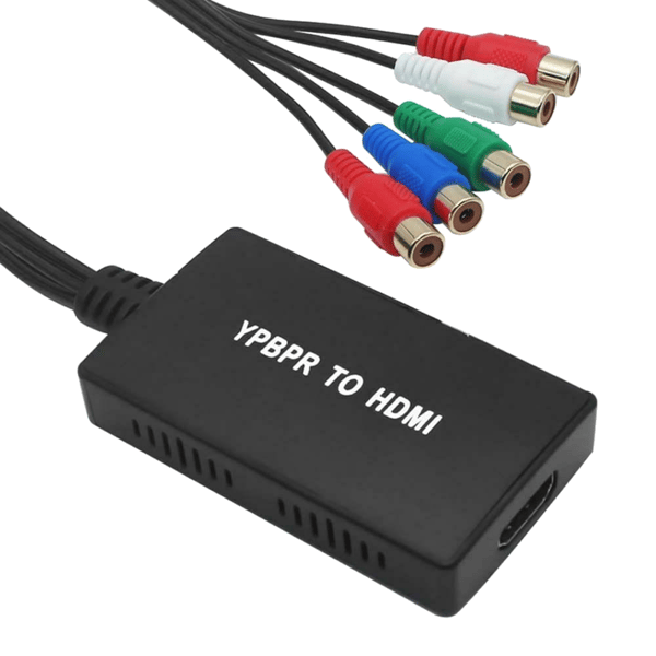 Konverter fra YPbPr til HDMI Komponent videoadapter L/R Audio 5x RCA