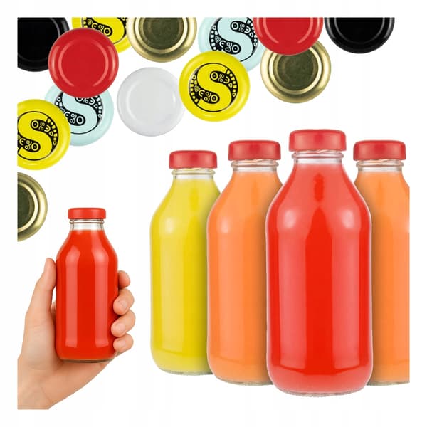 80 lasipulloa mehulle, 330 ml mehu- ja siirappipullo