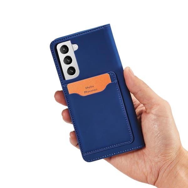 Magnetkortsfodral för Samsung Galaxy S22+ (S22 Plus) korthållare blå