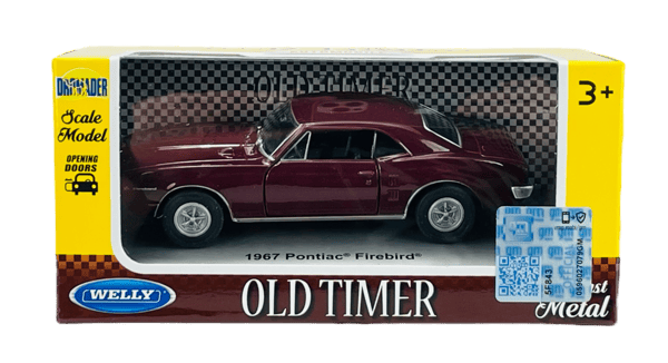 WELLY OLD TIMER 1967 PONTIAC FIREBIRD RED 1:34 43715