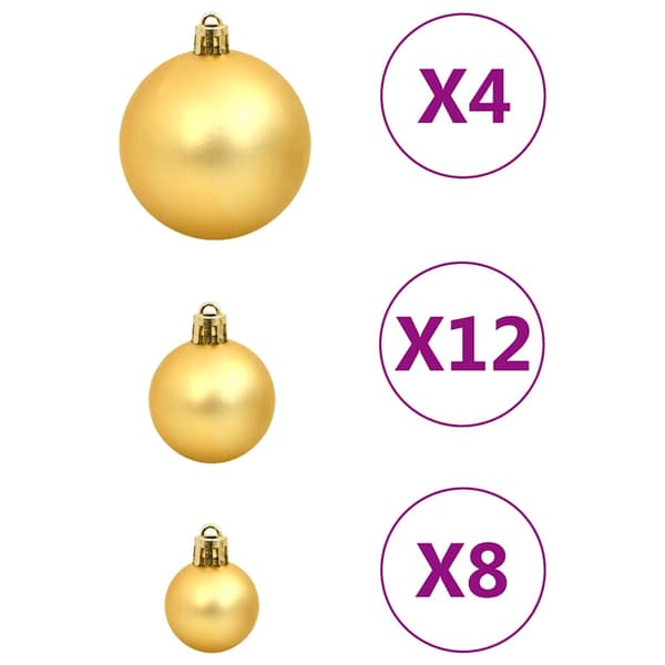 vidaXL 112-delars julgransprydnaderset, röd, grön och guld