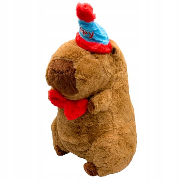 Pehmokapybara pehmolelu juhlahattu party-lelu 25 cm