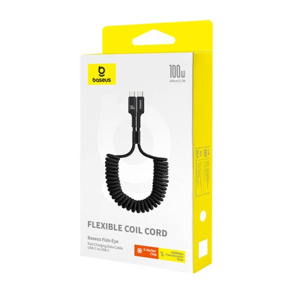 Baseus Fish-Eye 100W USB-C till USB-C-kabel, 1m (svart)