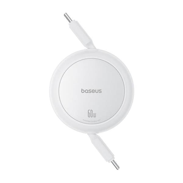 Baseus Free2Pull Mini USB-C till USB-C-kabel, 60W, 1, (Vit)
