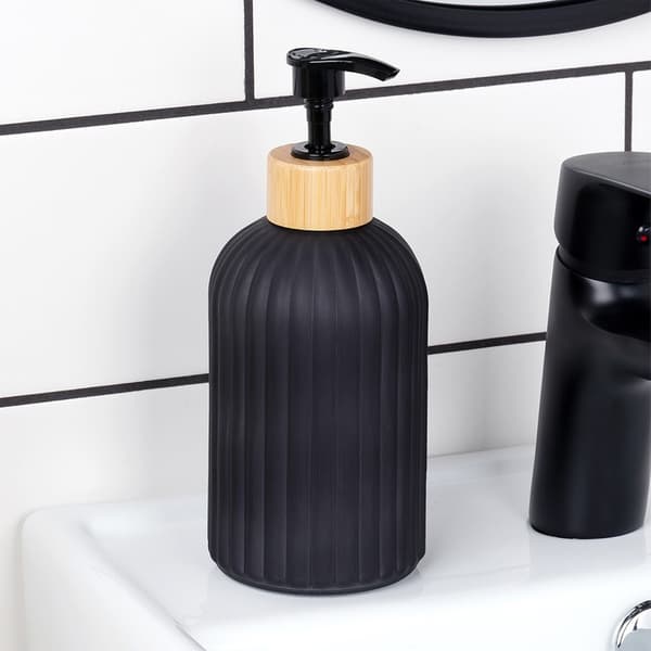 musta lasinen saippuadispenseri 400 ml