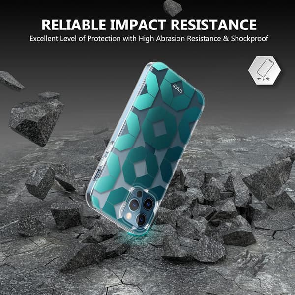 FODRAL TILL APPLE IPHONE 12/12 PRO BLÅ MÖNSTER + GLAS