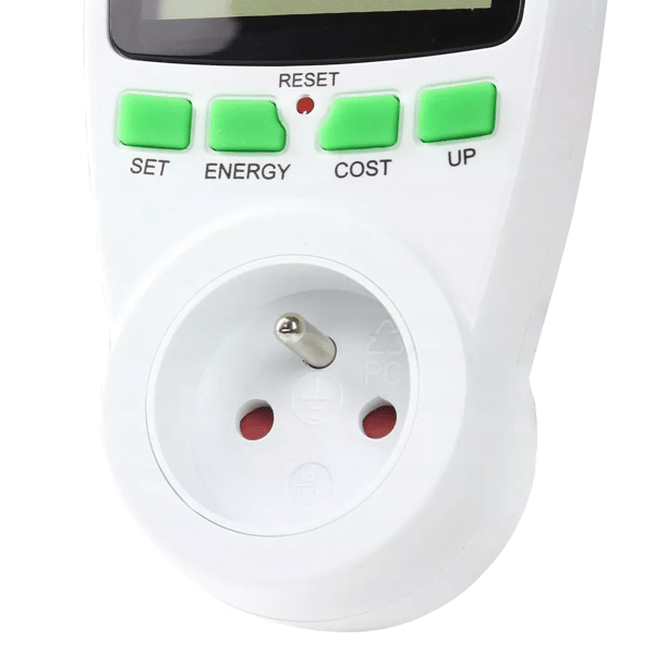Wattmeter LCD-skærm Forbrugsmåler Elenergimåler Strøm