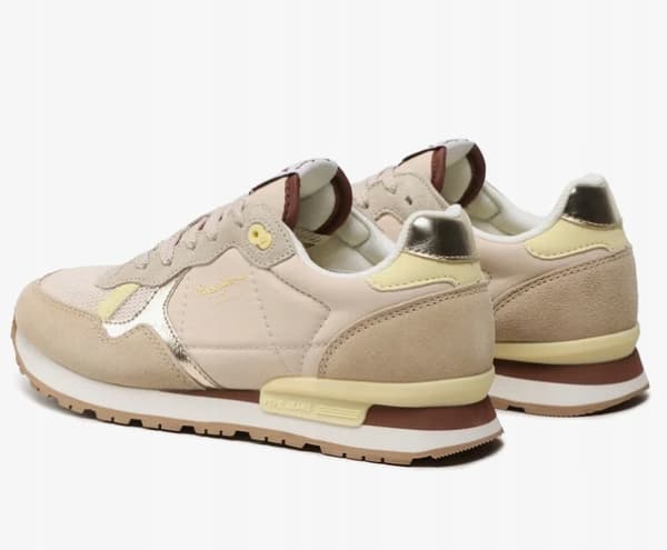 PEPE JEANS DAME SPORTSKO BEIGE LÆDER 39 AWE