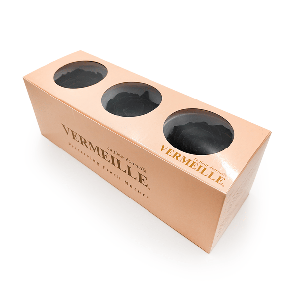 Stabiliseret rose - Sort - Kulstofsort - XL - 3 stk.