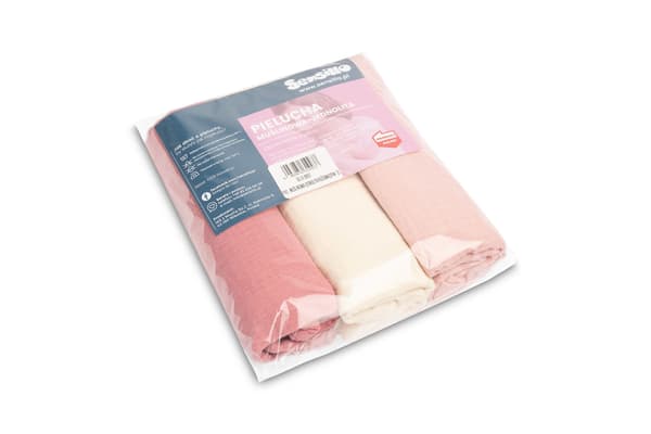 MUSLINBLÖJA, ENFÄRGAD, ROSA (Förpackning - 3 st)