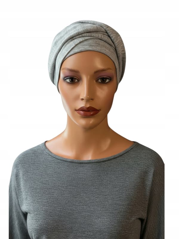 Lena dameturban grå sweaterhue efterår også efter kemoterapi
