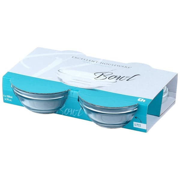Lasiset kupit 10,5 cm, 200 ml 4 kpl