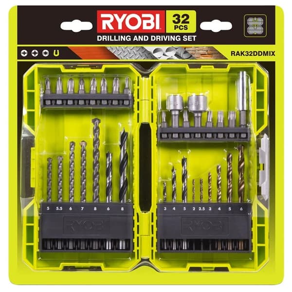 RYOBI blandet bor- og skruemaskinesæt - 30 dele