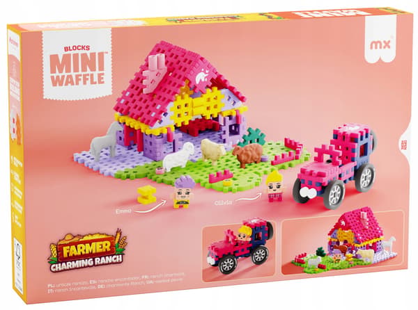 Marioinex WAFFLE mini FARMER-klossar - Charmig ranch, 112 bitar