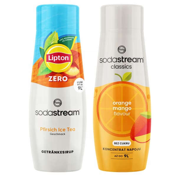 2x Lipton Iste Persika Zero Sockerfri SodaStream Sirap + Apelsin Mango